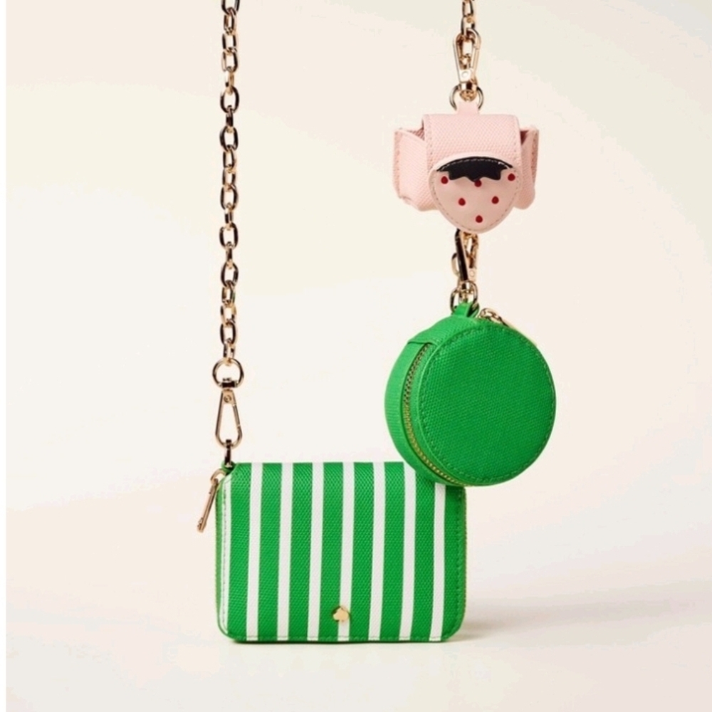 Kate Spade x Target Mini green-and-white stripe crossbody bag